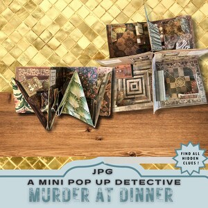 junk journal kit,
pop up book project,
silhouette cricut,
printable kit craft,
unique crafting gift,
printable mini book,
popup card pop-up,
folio insert mystery,
murder mystery,
interactive puzzle,
print and cut gift,
fun craft project