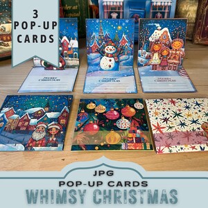 Weihnachten Pop Up Karten, Weihnachten, Weihnachten, Herbst Winter Karte, Papier Bastelprojekt, Papier Bastelgeschenk, JPG Download