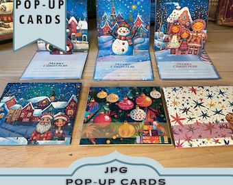Fantazyjne świąteczne kartki pop-up: zestaw do samodzielnego wykonania papieru (pobierz plik JPG)