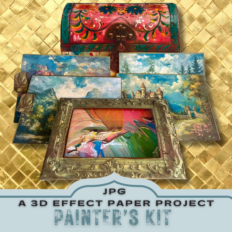 junk journal kit,
pop up 3d project,
silhouette cricut,
printable kit craft,
unique crafting gift,
print paper craft,
3d painter kit pages,
pop up paper project,
painter paint pencil,
gift for crafter mum,
printable jpg digikit,
print and cut gift