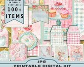 Pastel Tea Time Digital Kit: Shabby Chic Journaling (30 JPG Pages)