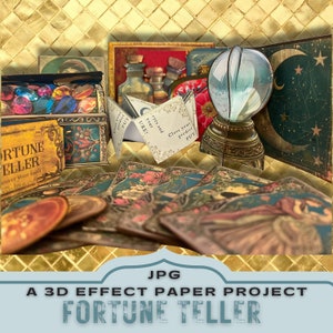 junk journal kit,
pop up 3d project,
silhouette cricut,
printable kit craft,
unique crafting gift,
print paper craft,
3d fortune teller,
pop up paper project,
tarot crystal ball,
gift for crafter mum,
print and cut gift,
mystic craft project