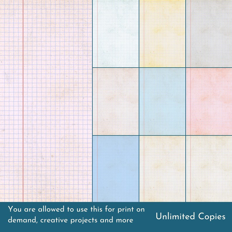 Pastel Graph Paper Backgrounds: US Letter Size (digital Download ...
