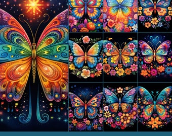 Rainbow Butterfly Apple Watch Wallpaper (Digital Download)