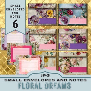 Floral Junk Journal Envelopes: Printable Tiny Envelopes (JPG Download)