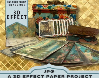 Travel Suitcase Paper Craft Project: 3D Journal Insert (JPG Download)
