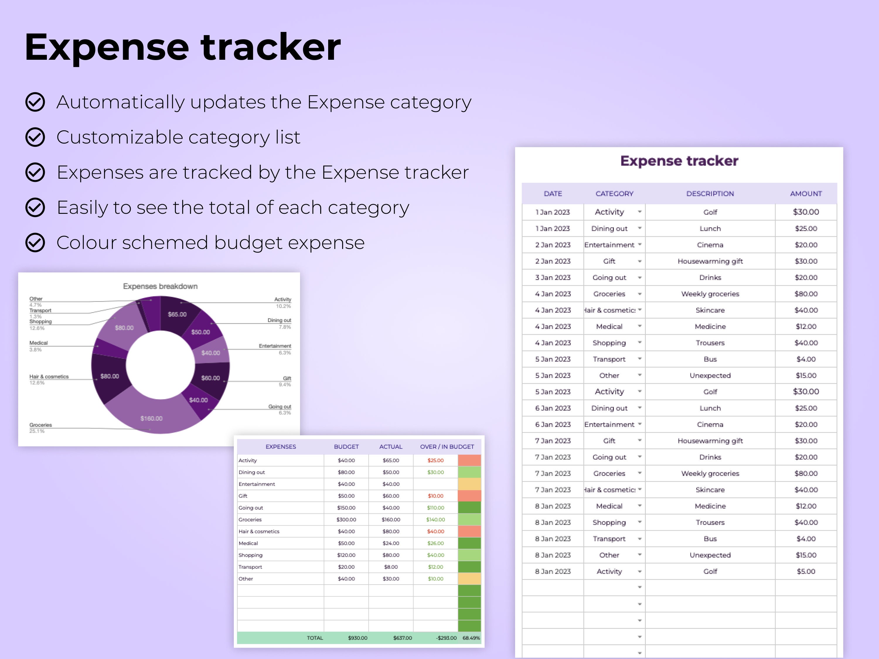 Monthly Budget Spreadsheet Template Google Sheets Simple Budget Planner ...