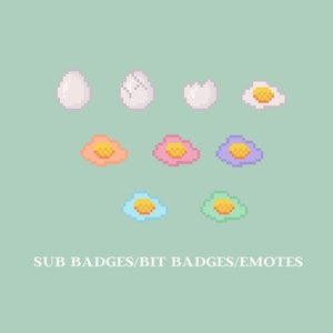 Pixel Egg Sub Badges/Bit Badges for Twitch
