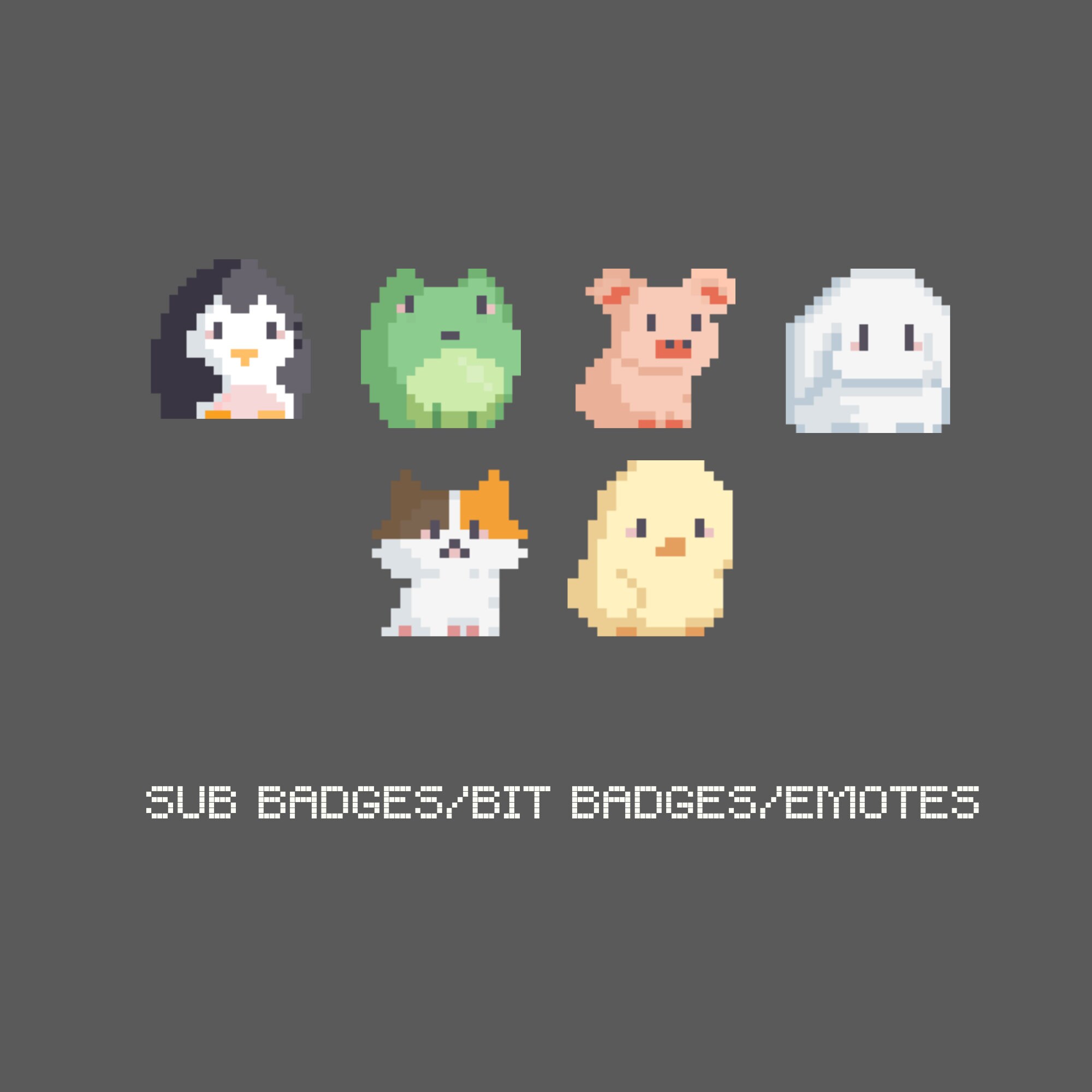 Cute Animal Pixel Sub Badges/Bit Badges/Emotes | Kawaii Badges for Streamers
