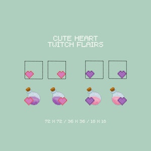 Cute Pixel Heart Sub Badges Flairs