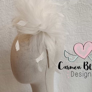 Tocado Plumas Blancas Novia | Diadema Boda Elegante Invitada | Accesorio Pelo Nupcial y Fiesta