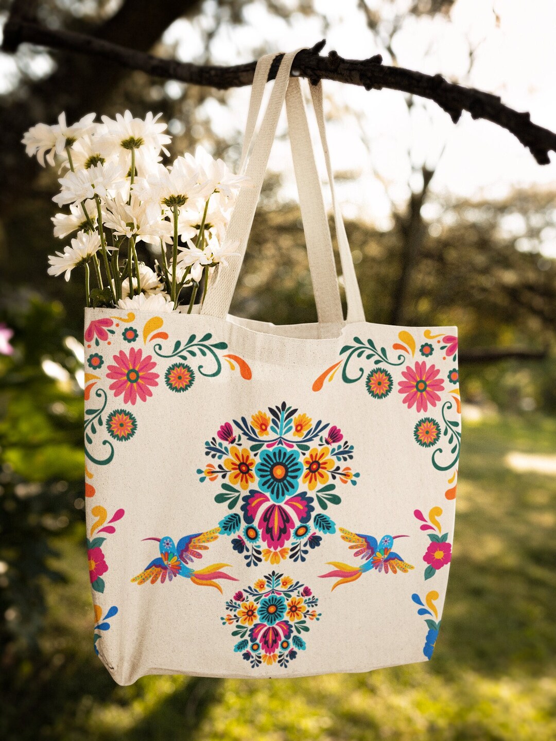 Tote Bag, Mexican Textile Inspired - Etsy