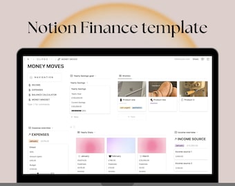 Finance Notion Template , Notion Finance Tracker, Budget planner, Expenses planner, All in one Finance Notion template.