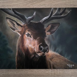 Antlers Glow [original oil painting, 30x40cm]