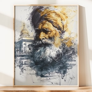 Abstract Sikh Sketch Illustration  Sikh Poster | Sikh Wall Art | Sikh Art | Sikh Prints | Sikh Gifts | Sikh Wall Art | Home Decor