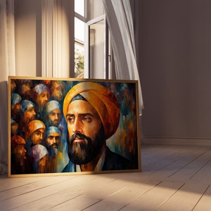 Sikh Poster - The Guru’s Palette  550+ DPI Sikh Poster | Digital Wall Art | Sikh Art | Poster Art | Sikh Wall Art | Oil Painting