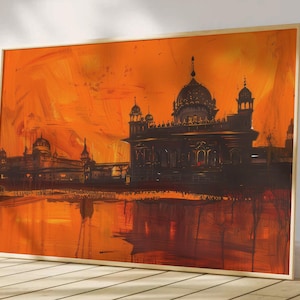 Harmandir Sahib Illustration | Digital Download | Gurdwara Oil Painting Sikh Art Golden Temple Sikh Wall Art Sikhism Sikh Gift Home Decor