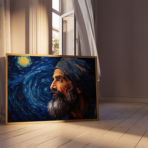 Turbaned Tranquility  550+ DPI Poster | Religious Art | Sikh Art | Sikh Gifts | Sikh Wall Art Unframed Poster