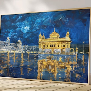 Harmandir Sahib Illustration | Digital Download | Gurdwara Oil Painting Sikh Art Golden Temple Sikh Wall Art Sikhism Sikh Gift Home Decor