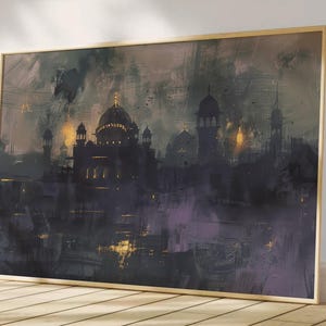 Harmandir Sahib Illustration | Digital Download | Gurdwara Oil Painting Sikh Art Golden Temple Sikh Wall Art Sikhism Sikh Gift Home Decor