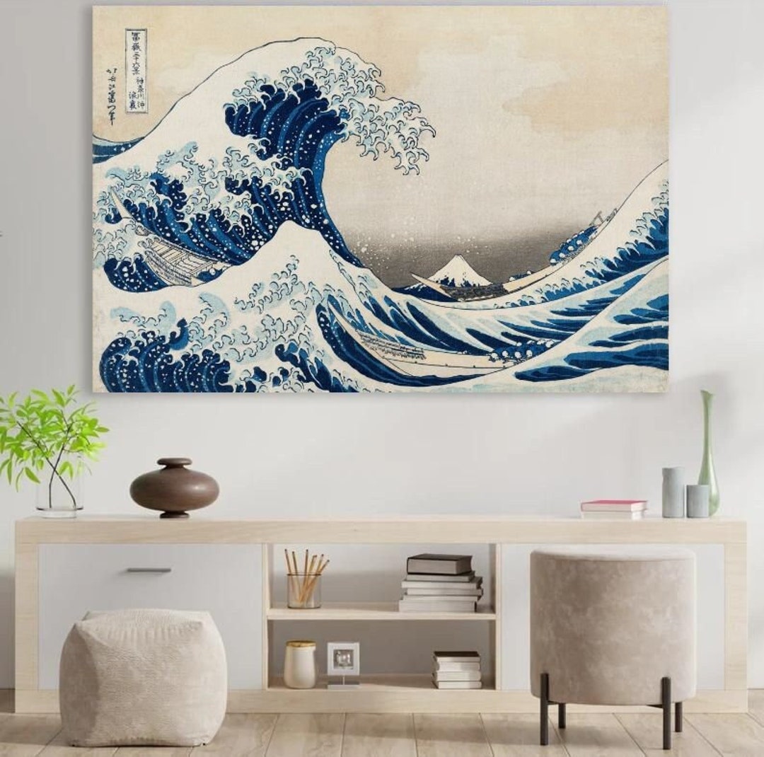 Katsushika Hokusai the Great Wave Canvas Print 30x20/45x30/90x60 Etsy