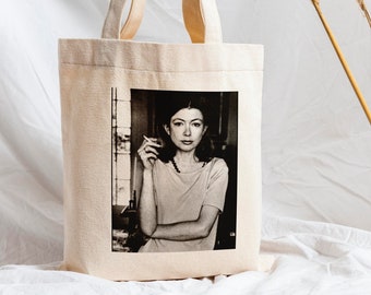 Joan Didion Tote Bag, Cotton Canvas Tote Bag