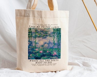 El bolso de mano de los lagos, bolso de mano Swiftie, bolso de mano de folklore, bolso de mano de lona de algodón