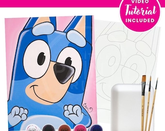 Bluey Canvas Painting Kit | Kids Birthday Party Activity