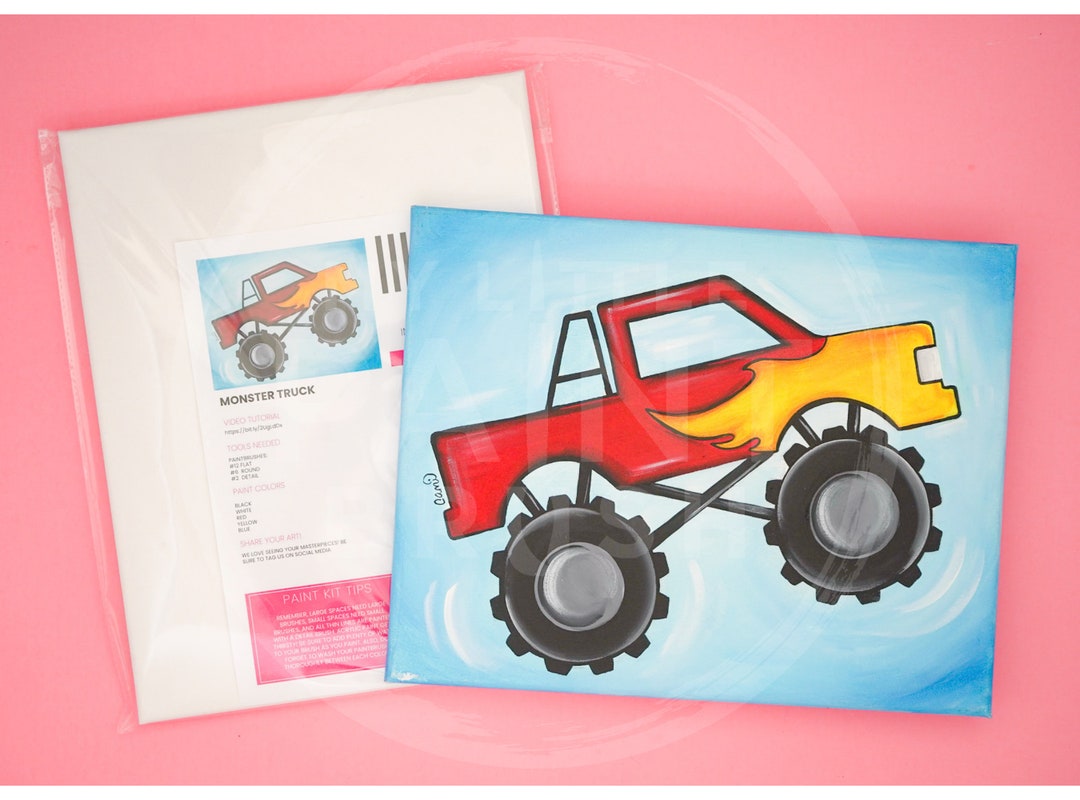 All Inclusive Flame Monster Truck Paint Kit for Boys Crafts for Kids