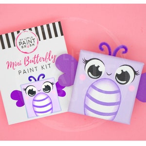 Small canvas Butterfly Paint Kit for kids | Easy Crafts for little girls | Spring Paint Party Kit | Unique birthday gifts for girls