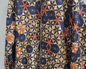 Padded African Wax Prints Ankara Bomber Jackets , MEDIUM AND SMALL