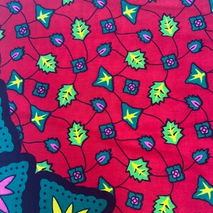 6 Yards Red and Green l Authentic African Fabric 100% Cotton