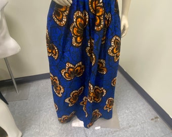 blue maxi African Skirt,African Print Skirt, traditional African Clothing, African Print Clothing, African Clothing. free shipping