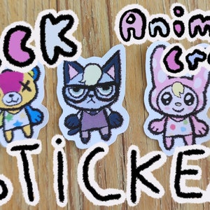 Autocollants Animal Crossing ( Marshal, Raymond, Bob, Stitches, Chrissy )