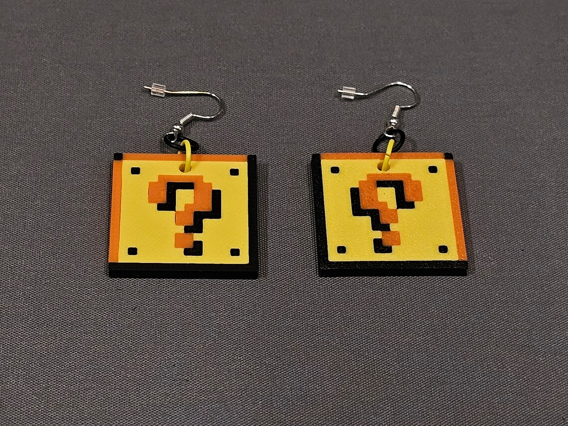 Retro Question Block Earrings! - Etsy