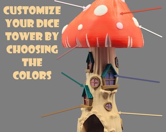 Custom Colored Mushroom Manor Dice Tower (you choose 8 colors!)