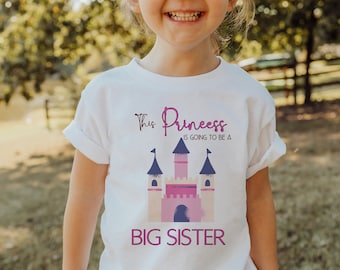 Big Sister T Shirt,  This Princess is Promoted To Big Sister, Personalised T-shirt, Pregnancy announcement, Going To Be A Big Sis