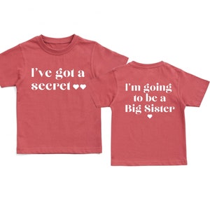 Ich habe ein geheimes Schwester-Shirt, ich werde ein großes Schwester-Shirt sein, Mädchen, die zum großen Schwester-T-Stück befördert werden, Schwangerschaftsankündigungs-Kinderhemd