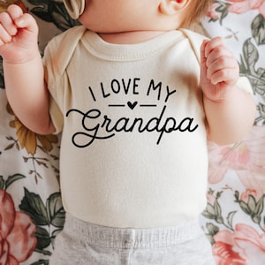 I love Grandpa baby bodysuit, new baby gift, grandpa gift, pregnancy surprise one piece, baby pregnancy bodysuit, father’s day gift granddad