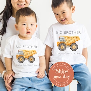 Big brother Under Construction T-Shirt, Promoted To Big Brother, Pregnancy announcement, Digging it big brother cotton shirt, excavator tee