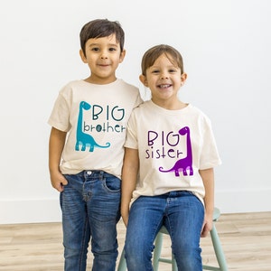 Big Brother T shirt with dinosaur, promoted to big brother, Pregnancy reveal shirt, big brother gift, boys brother shirt, matching family