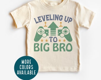 Leveling up to big brother t Shirt, player 2 joining tee, Gamer big bro tee, Baby Announcement T-Shirt,  New Big Brother Gift