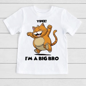 Big Brother T-Shirt with happy cat, Promoted To Big Brother Shirt, Pregnancy Announcement, I&#39;m Going To Be A Big Brother, Big Brother Gift