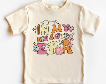 In my big sister t shirt, promoted to big sister tee, soon to be a big sister, pregnancy announcement shirt, retro sister t shirt