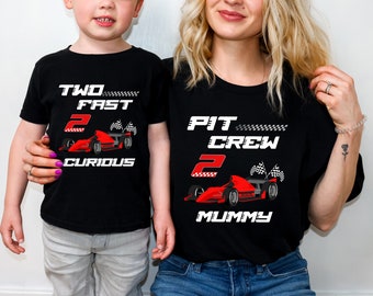 Two fast birthday shirt, pit crew family second birthday outfit, matching family birthday tee, race car shirt, Two birthday tee, two curious