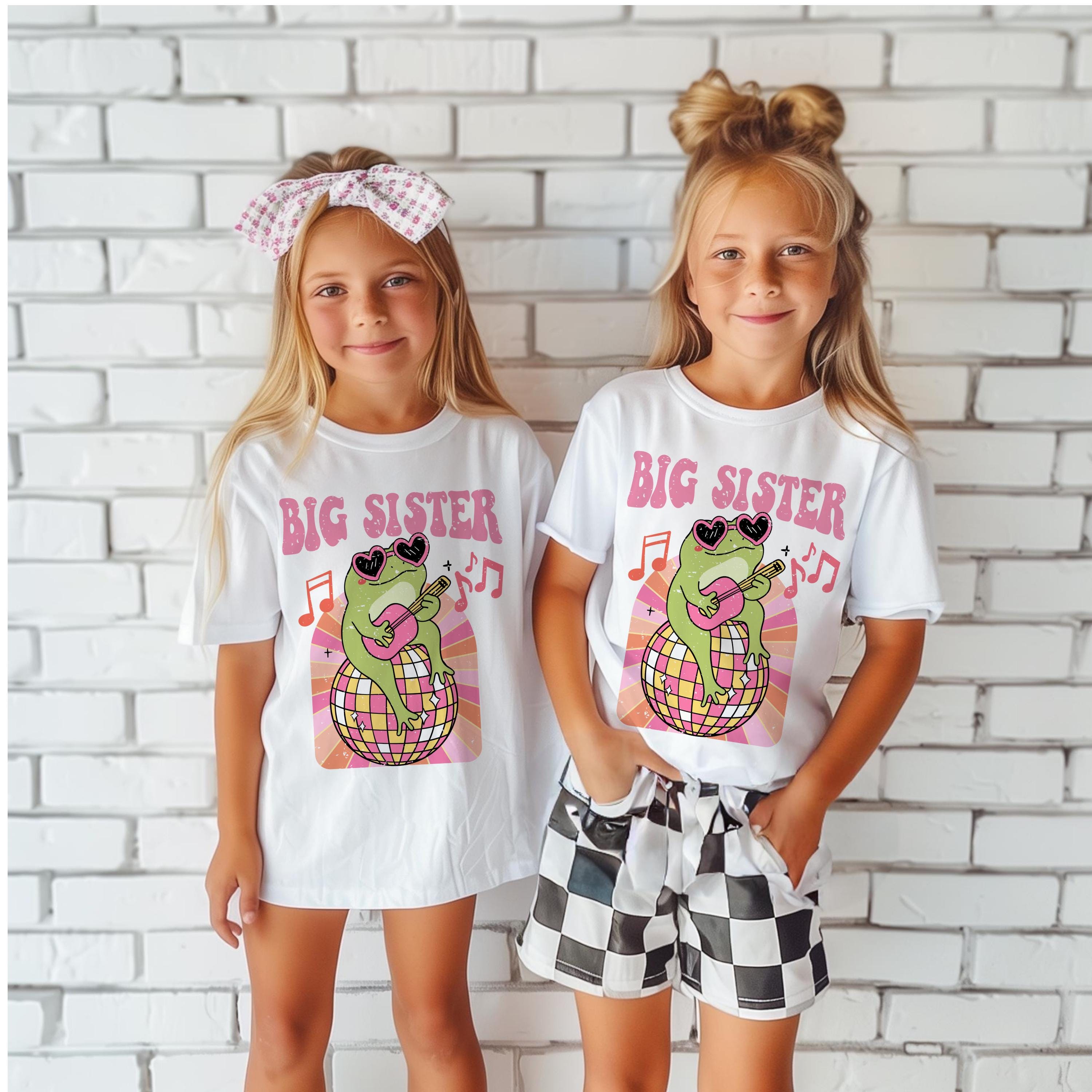 Big Sister Frog Music Shirt, Pregnancy Announcement Toddler Tee - Etsy