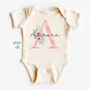 Personalisierter Coming Home Baby Einteiler Body, benutzerdefinierte Namensgeschenk für neues Baby, neuer Säuglings Kurzarm-Strampler mit Namen, Babyeinführung
