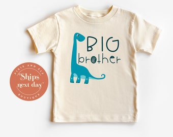 Big Brother T shirt with dinosaur, promoted to big brother, Pregnancy reveal shirt, big brother gift, boys brother shirt, matching family