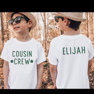 Cousin crew custom name shirt, retro cousin tee, promoted to big cousin, pregnancy announcement, niece nephew matching shirt