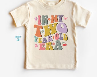 In my Two year old era shirt, toddler second birthday outfit, I am Two shirt, birthday gift for two year old, groovy girls birthday shirt